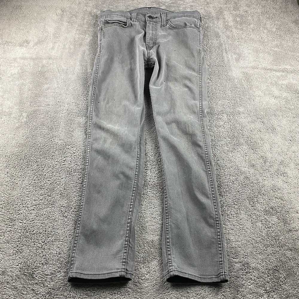 Levis 508 Regular Fit Straight Leg Jeans Mens 30x27 Gray Low Rise